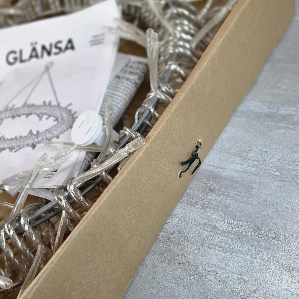VTG Ikea Glansa Christmas Holiday Hanging Lights Wreath 300.775.16 16